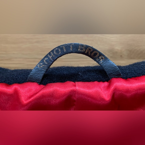 Schott Wool With Leather Trim Black Nautical Peacoat - Picture 8 of 14